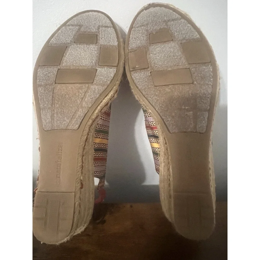 Naturalizer Espadrille Wedge Sandals Multicolor Woven Peep Toe Comfort‎  7M